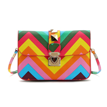 2016 New hot summer fashion rainbow designer women bags handbags ladies messenger bag small crossbody bag free shipping bolsa
