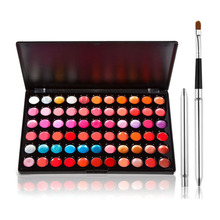 T2N2 Fashion Professional 66 Color Lip Gloss Lipstick Cosmetic Makeup Palette Lip Brush