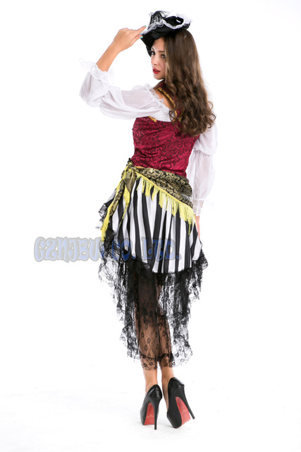 adult women Viking Pirate Queen witch Fancy Dress queen of Halloween for womens Cosplay Costume party Outfit