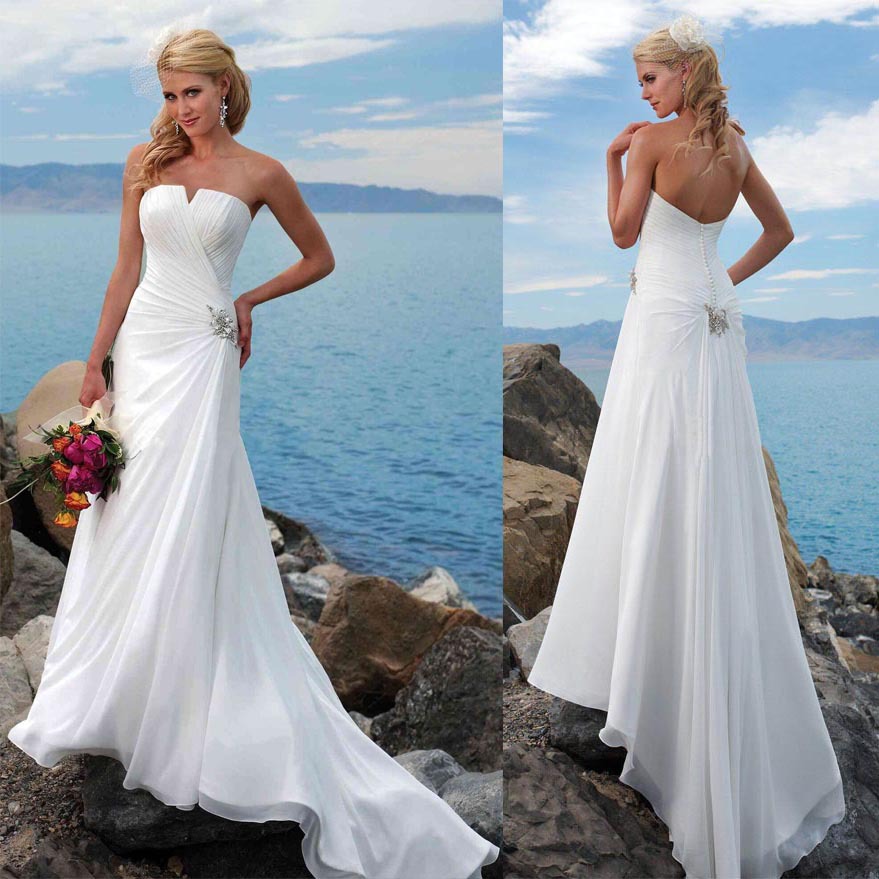 Chiffon Beach Wedding Dresses 2015 Playandesign
