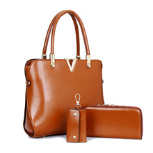 High quality pu Leather bags handbags women famous brands 2016 Fashion Composite Women Bag handbag + shoulder bag + purses