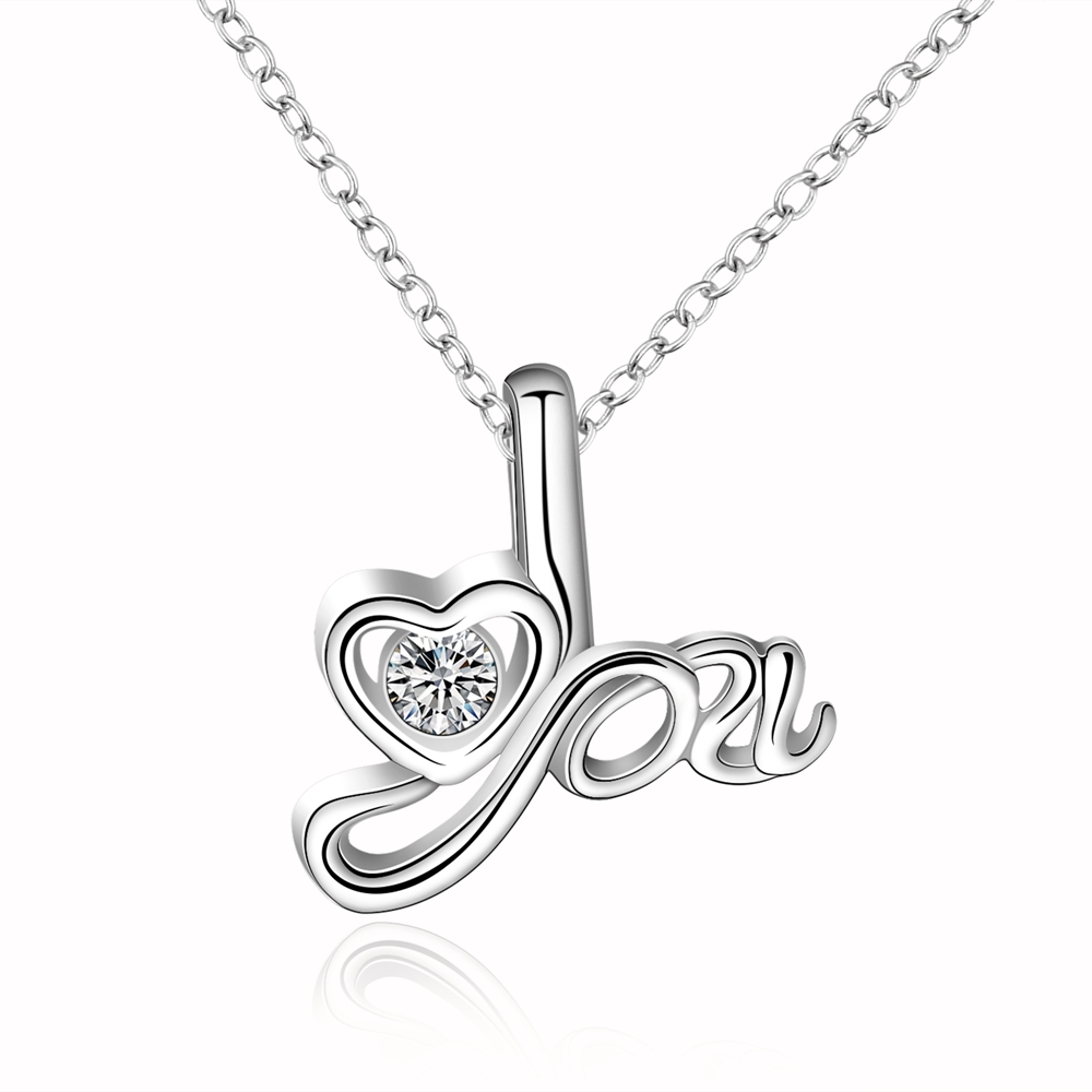Wholesale-love-pendant-charm-925-sterling-silver-necklace-zircon-austrian-crystal-jewelry ...
