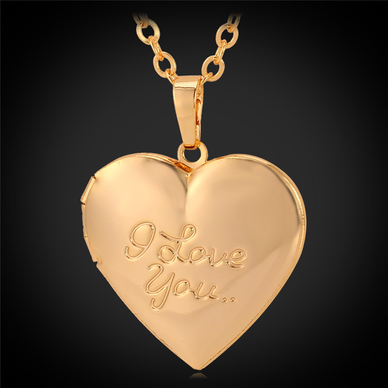 Buy Heart Locket Pendant Necklace Vintage "I LOVE YOU