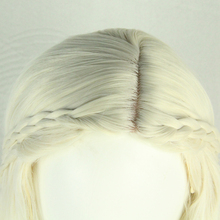 Girl Long Purecolor Light Golden Curls Daenerys Targaryen Cosplay 28inch Temperature Fiber Synthetic Hair Wigs Fast