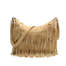 2016 New Fashion Suede Handbag Women Tassel Messenger Bag Solid Color Casual Bag New Style Shoulder Bag ZB-437