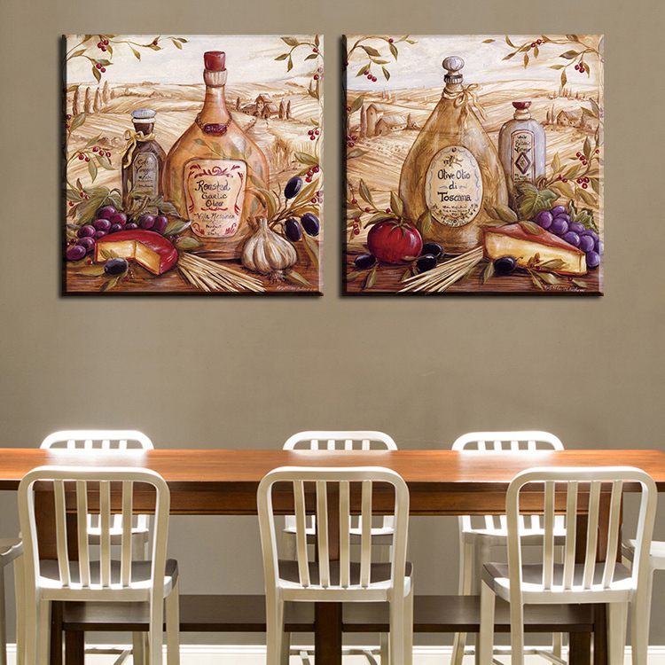 Mordern 2 piece kitchen room and dinner room wall paintings for home decor idea oil painting art print on canvas No Framed !