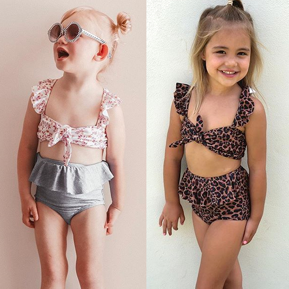 girls leopard swimsuit