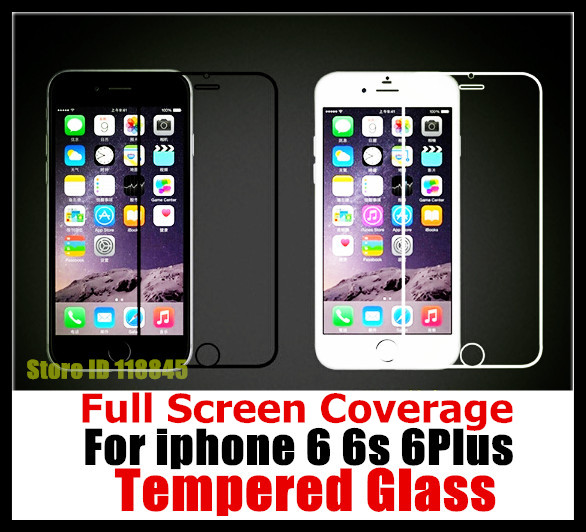 100pcs 2.5D Full Screen Coverage Tempered Glass Screen Protector For iPhone 6 Full Cover For iphone 6plus tempered glass film