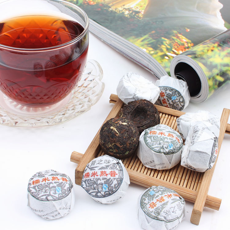Pu er cooked tea fully fermented slimming tea glutinous rice mini tuo tea 50 pcs 250g