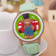 Recién llegado de las mujeres reloj de cuarzo, oso encantador impermeable relojes digitales mujeres. alta calidad de los niños de la historieta relojes de pulsera 2015