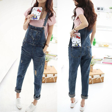 New Denim Bib Female Summer Suspenders Soose Big Code Suspenders Trousers Jumpsuits Tide Plus Size