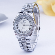 Luxury Brand Women Men Stainless Steel Watch Rhinestone Quartz Watches 2015 Fashion Casual Dress Wristwatch Relojes Calendar
