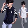 Child s Letters Striped Shirts Boys 2016 New Spring Autumn All Match Cotton Shirts For Children