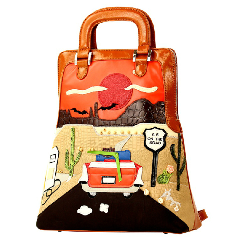 2015-brand-Tottyblu-Braccialini-Italy-women-handbag-PU-Preppy-style-schoolbag-USA-Road-66-casual ...