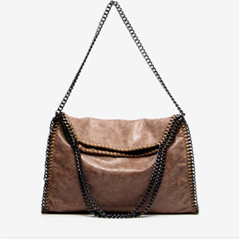 Solid Scrub Foldable Chain PU Handbag Shoulder Bags Multicolor Wild High End Women Leather Handbags Channel
