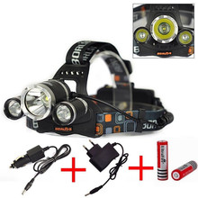 Boruit Waterproof Headlamp CREE XML T6 5000 Lumens 4 Mode LED Headlight Led Rechargeable Hunting Spotlight Lamp Head Light 18650