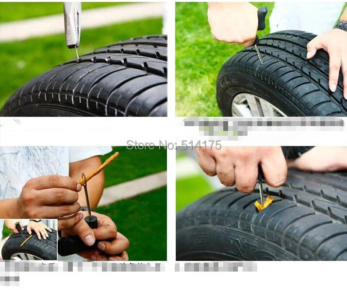 Car Bike Auto Tire Puncture Plug Repair Tool Kit For Tubeless Tyre Safety 3 Strip (10).jpg