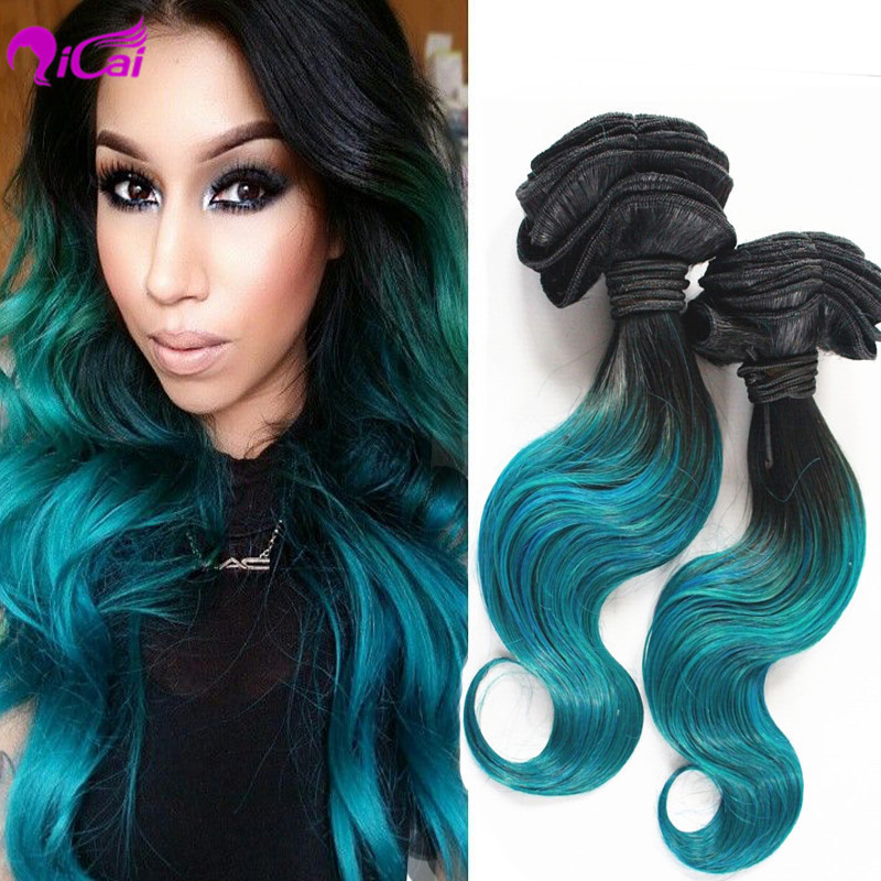 1b Green Ombre Hair Extensions 7a Ombre Brazilian Human Hair Weave