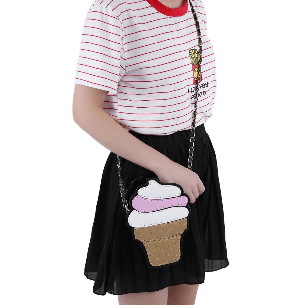 Kawaii Cute Korean Style PU Leather Small Handbags Girl s Ice Cream Bag Cake Pencil Shaped