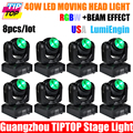 8Pcs Lot TIPTOP High Quality 40W Led Beam Mini Moving Head Light Led Beam Mini Spot