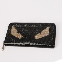 2016 New Women Handbag Lady Genuine Leather Little Monster Cell Phone Pocket Long Clutch Bag Card Holder Coin Case Purse Wallets