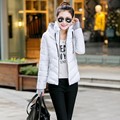Korea Brief Paragraph Cotton padded Jacket Winter Warm Coat Pure Color Collar Hooded Thickening Big Yards