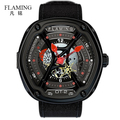 FLAMING Dietrich Series Fashion 1969 Organic Time OT 2 Red Watches Men Luxury Wristwatches with Miyota