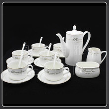 Aussie style fashion ceramic coffee cup and saucer pot bone china coffee set quality 15 platinum