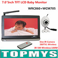 Free Shipping 2 4GHz Wireless WIFI Baby Monitor with 7 inch TFT LCD wireless IR baby