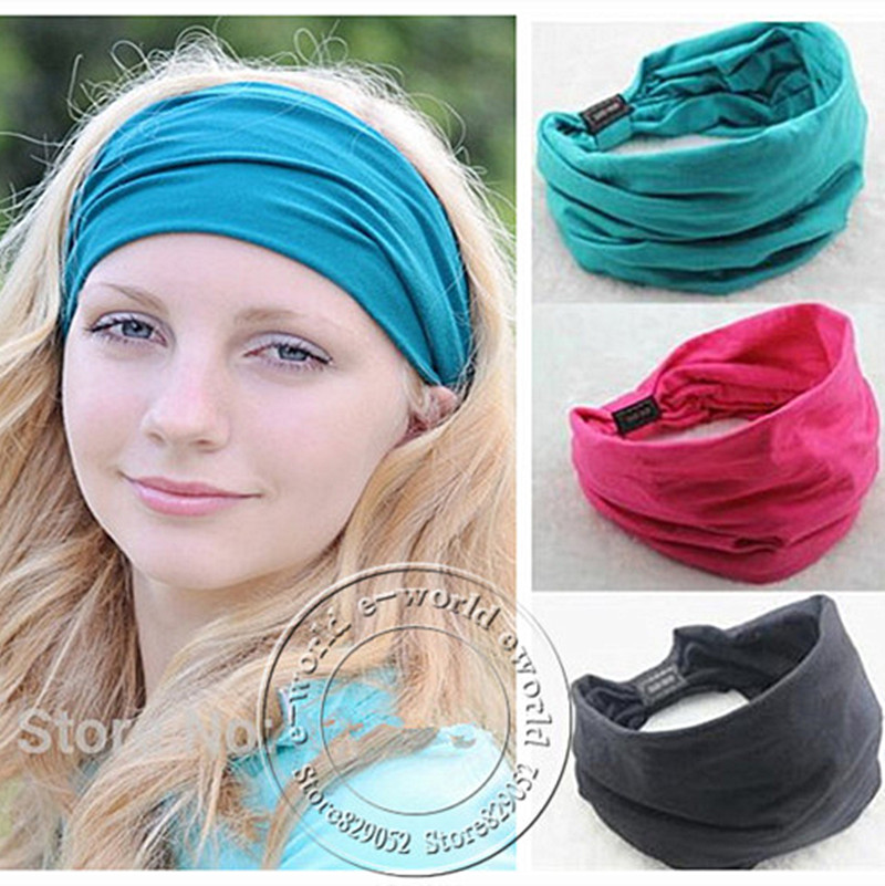 Buy 100 Cotton Wide Elastic Headband Sports Turban Headbands For Women Soft 0069