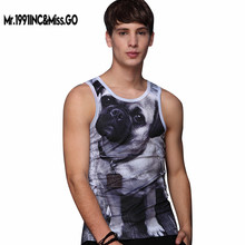 Mr.1991INC&Miss.GO Adorable Puppy 3D Printed Men Tank Tops Sleeveless Slim Casual Men’s Tees Clothing Homme Male Rock Streetwear