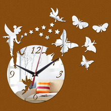 2016 New Wall Stickers Home Decor Poster Diy Europe Acrylic Large 3d Sticker Still Life Wall Clock Horse Butterfly Free Shipping