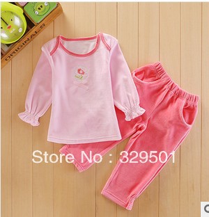 2014 spring baby suits baby girls cotton sets summer cute baby girls clothing set t-shirt + pant 2pieces 4sets/lot free shipping
