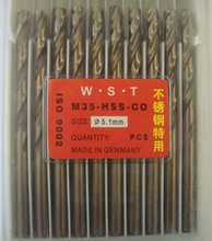 5.1 MM Cobalt broca derecho Shank fresa espiral bit 10 unids = 1 lote M35 materiales