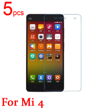5pcs Ultra Clear LCD Screen Protector Film Cover For Xiaomi 4 M4 Mi4 Protective Film + cloth