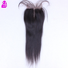 Brazilian Straight Lace Closure 7A Bleached Knot Free Middle 3 Part Closure Best Rosa 4 4