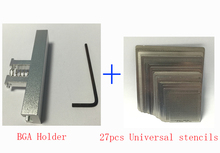 27pcs BGA Directly Heat Rework Reballing Universal Stencil Template + BGA Reballing Kit Jig Station