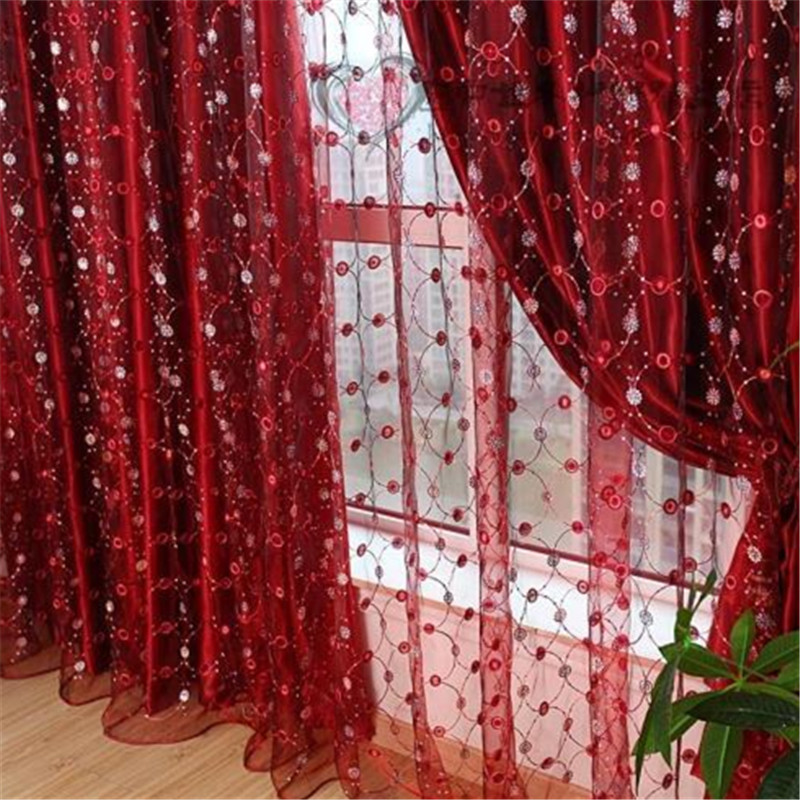 Sheer Red Window Curtains Images