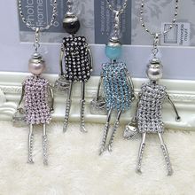 2015New Fashion doll Pendant Necklace Jewelry sales lovely dress doll pendant jewelry women doll necklace free shipping
