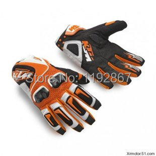 FREE SHIPPING Ktm genuine leather carbon fiber gloves cross country gloves motorcycle gloves racing gloves ride gloves