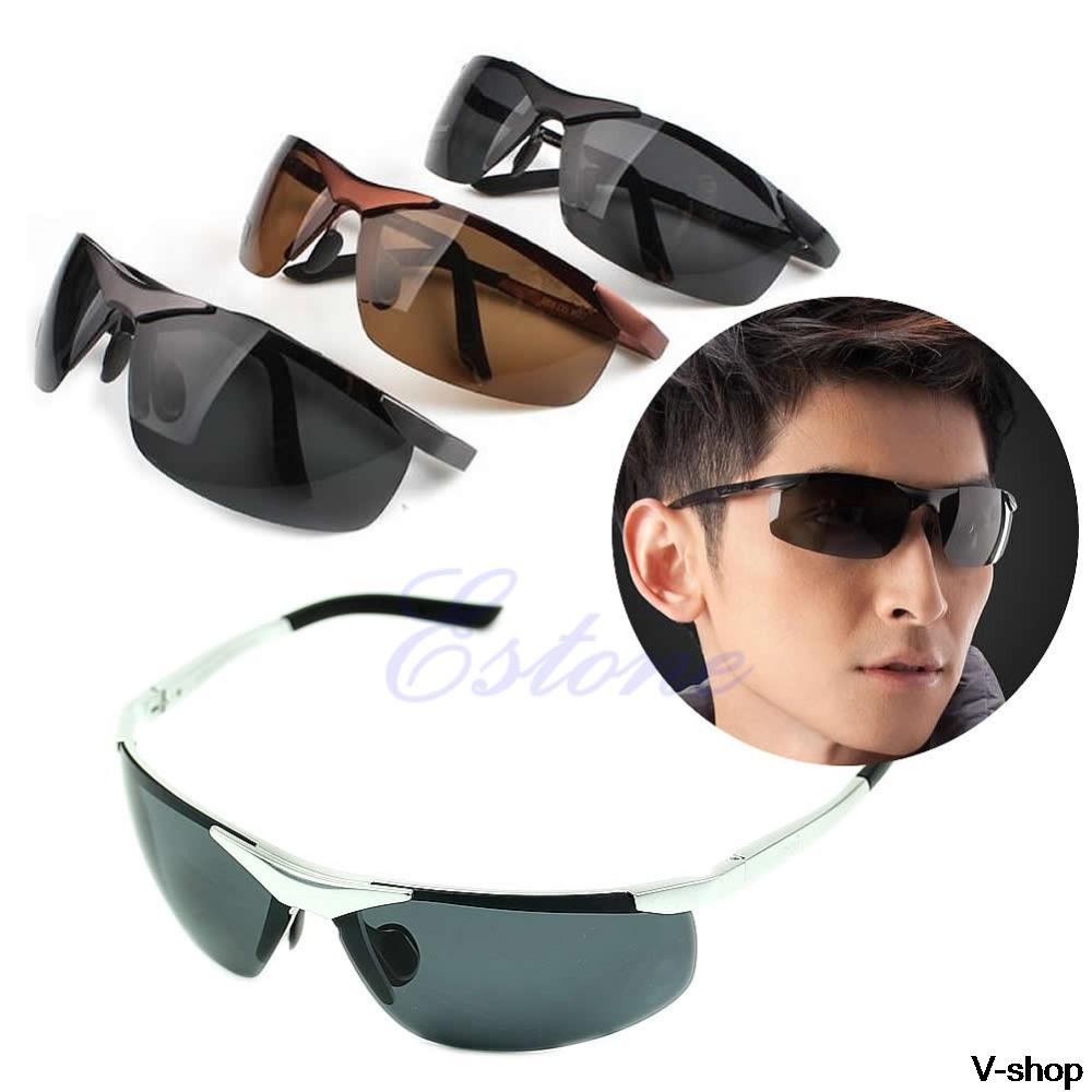 Free Shipping New Men Cool Glasses Metal Frame Polarized Sunglasses 4 Colors