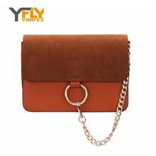 Y-FLY 2016 Summer Genuine Leather Handbags Chain Ring Shoulder Crossbody Bags For Women Brand Messenger Bag Ladies Clutch DB5230