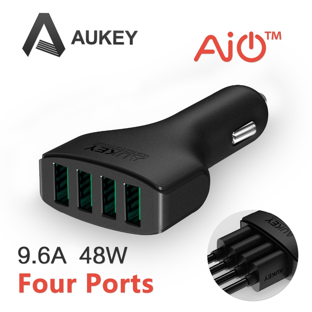    Aukey 9.6A / 48  4-Port USB     -    iPhone 6 s  Samsung  5 S6 