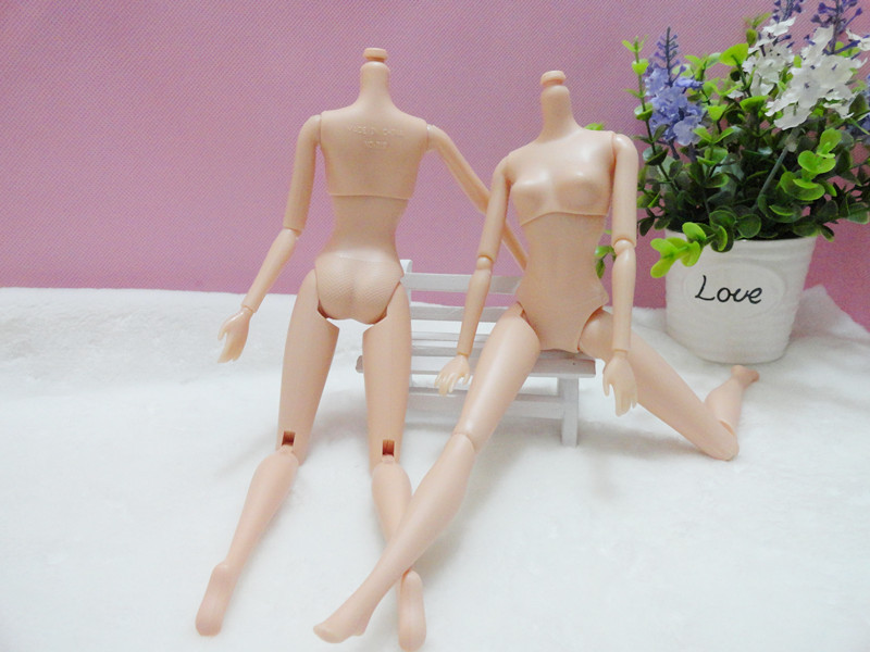 NEW Arrival Top Quality All Joints Rotational Plastic Doll Bodies Naked Body Without Head For Barbie Dolls DIY Free Shipping