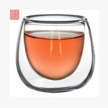 Double walled glass flower tea cup glass beer/coffee cup kung fu tea cup set,mugs,Heat resistant temperature,6pcs