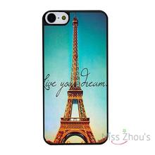 For iphone 4/4s 5/5s 5c SE 6/6s plus ipod touch 4/5/6 back skins cellphone cases cover Live Your Dream Paris Eiffel Tower