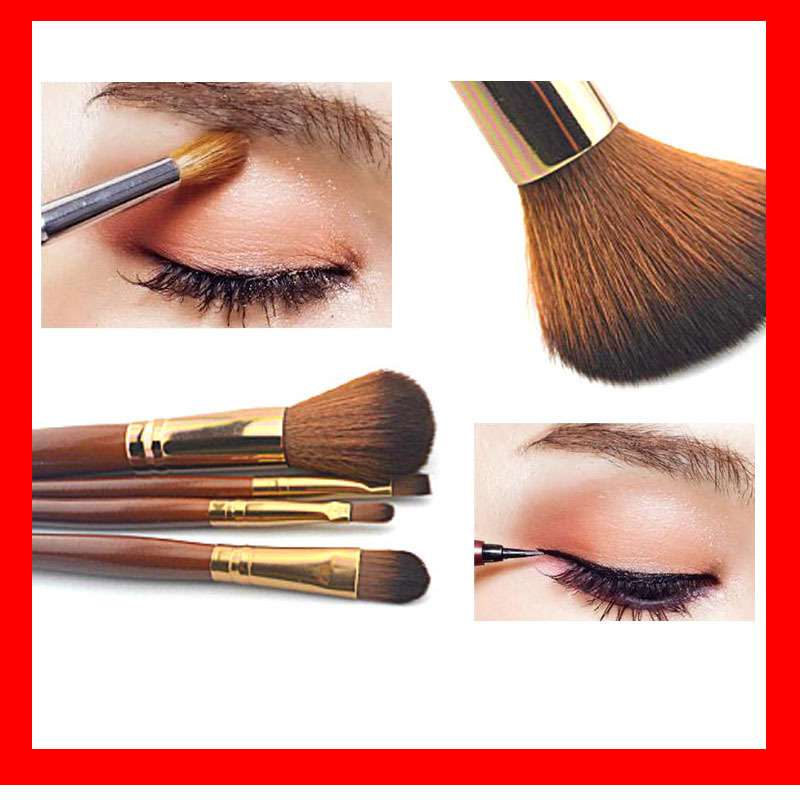 Stock  High Quality 4 pcs set Makeup Brush Sets Cosmetics Brushes Tools kit Eye Foundation