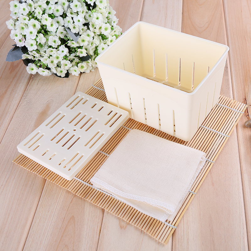 Description Picture 4 of item3Pcs Plastic Tofu Press Mould DIY Homemade Tofu Maker Pressing Mold Kit + Cheese Cloth Kitchen Tool tofu mold