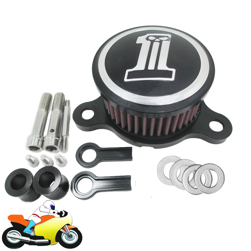 CNC Aluminum Motorcycle Air Cleaner Intake Filter Kits For Harley Davidson Sportster XL883 1200 2004-2014