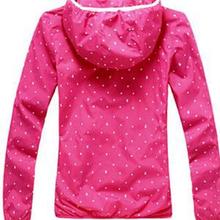 Hot Sale Women Active Style New Coat Slim Polka Dot Full Sleeves Zipper Autumn Coat Fluorescent
